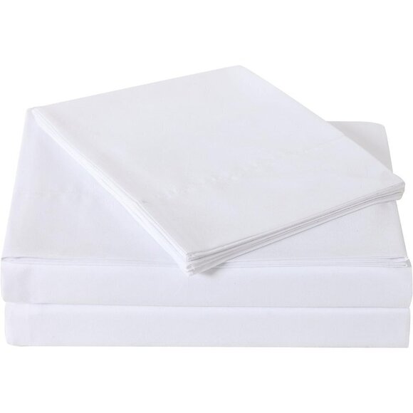 Salt Microfiber White Twin Sheet Set Truly Soft - Picture 1 of 8